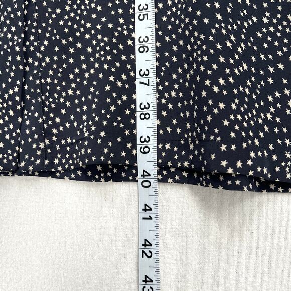 LK BENNET Tillila Silk Star Print Tea Dress Women 4 Navy Blue Beige Puff Sleeve - Picture 16 of 16